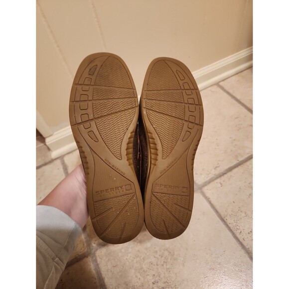 Sperry Women's Top Sider Angelfish Boat Shoes Brown Leather Bronze Accents Sz 10 - Picture 6 of 11